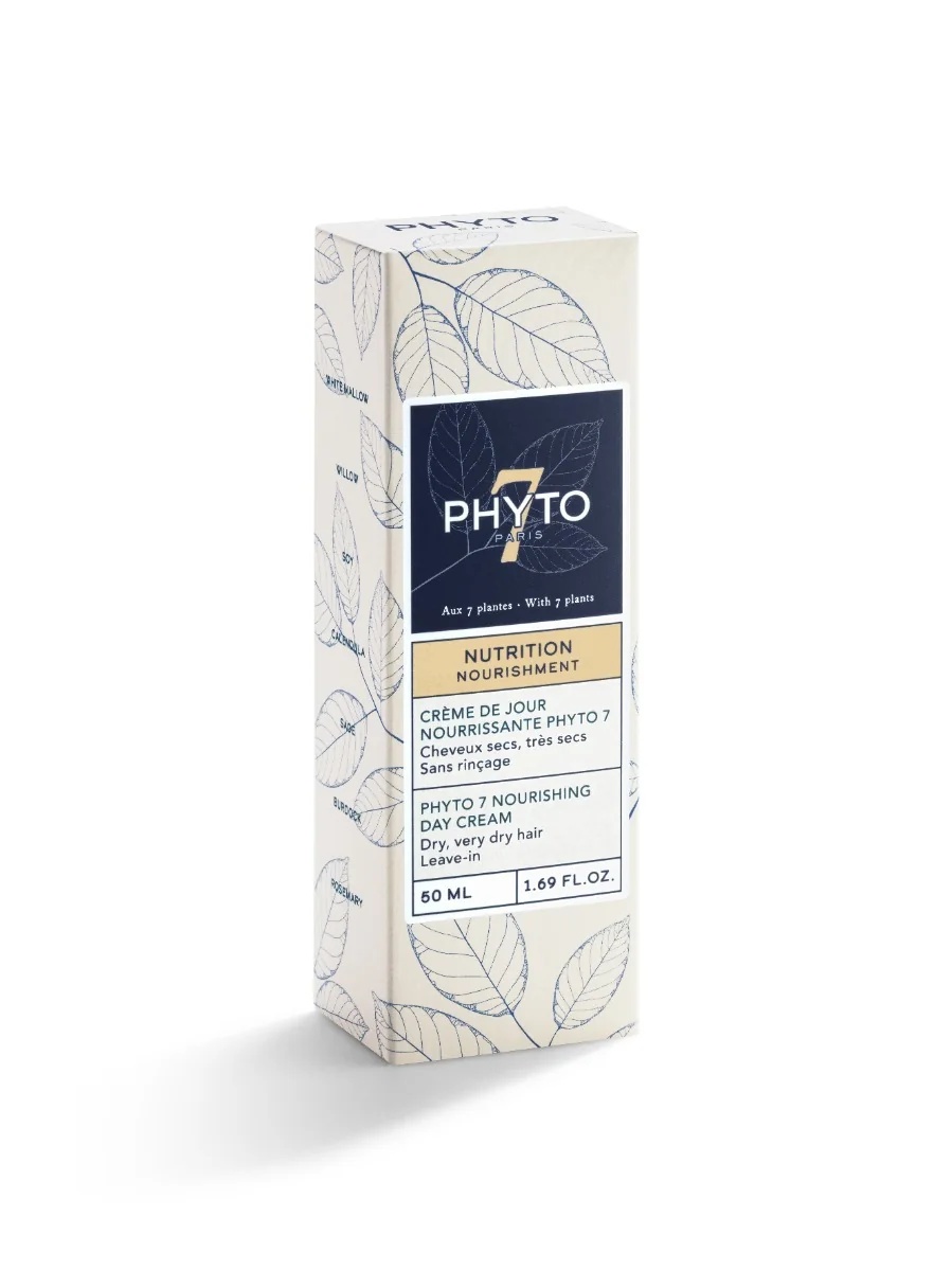 PHYTO Phyto 7 hranilna disciplinirajoča dnevna krema brez izpiranja 50 ml za oblikovanje las za suhe lase