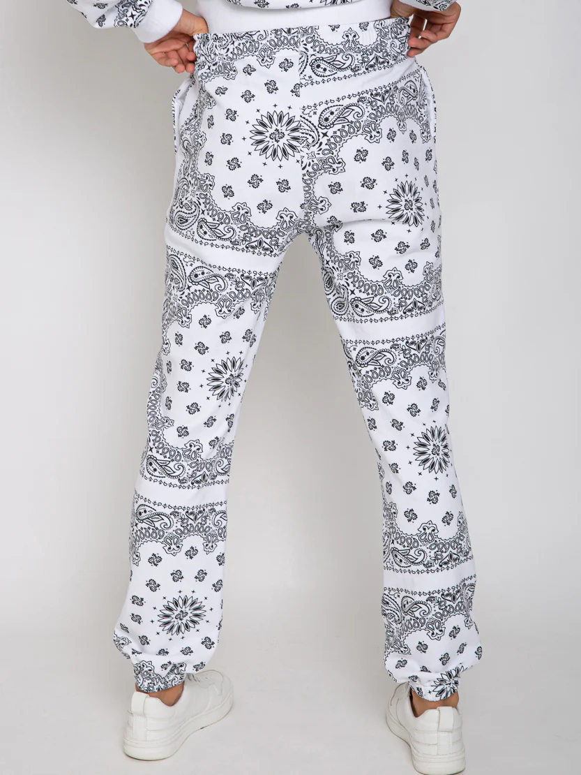 Pantalones deportivos de algodón con estampado de bandana y bordado de Saint Barth.