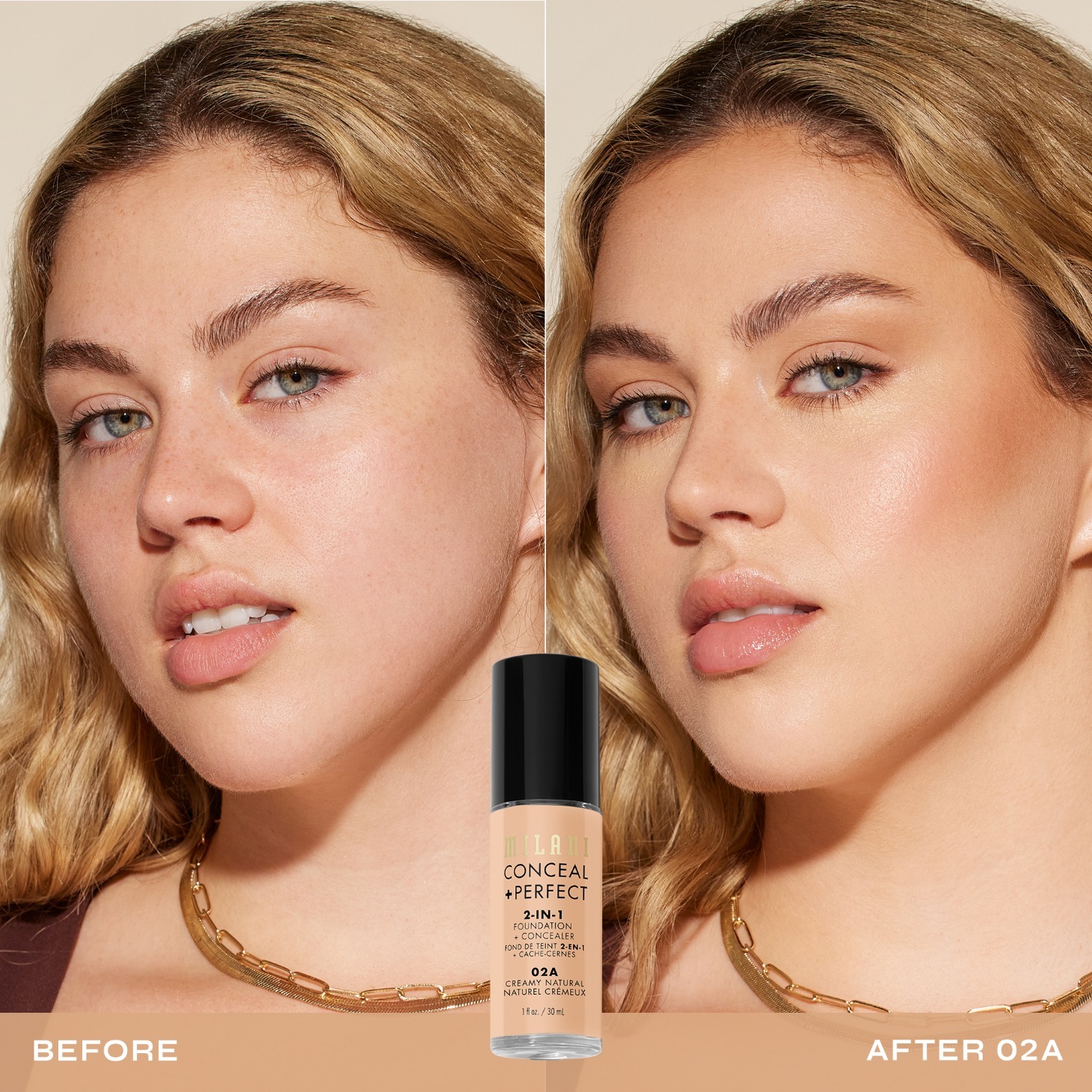 Milani Foundation 2-v-1 korektor + - 30 ml