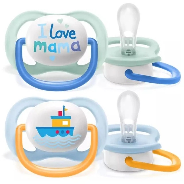 Sucette AVENT Ultra Air pour mamans/garçons de 0 à 6 mois, lot de 2