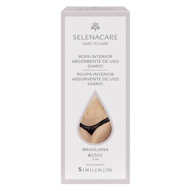SelenaCare Cueca Brasil Menstrual Preto 1 un