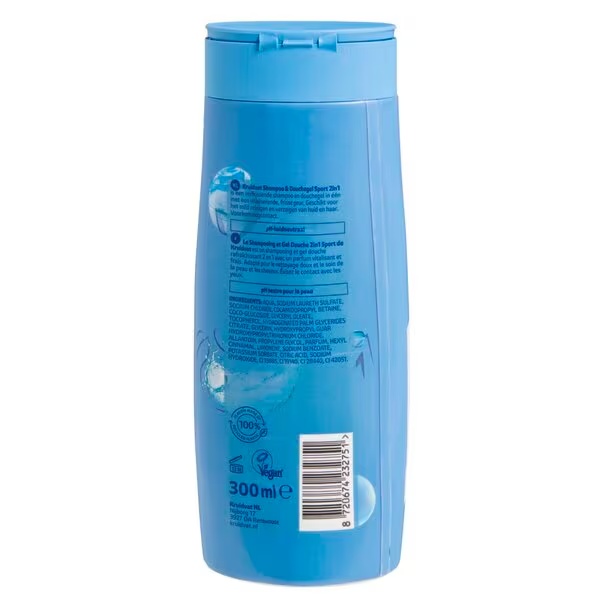 Kruidvat 2-in-1 sporta šampūns un dušas želeja<br>300ml