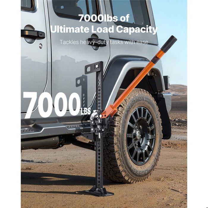 Gato todoterreno Duoku 4x4 - Capacidad de carga de 3,18 toneladas - Gato de trinquete de elevación alta de 86 cm - Rango de elevación de 13 a 71 cm