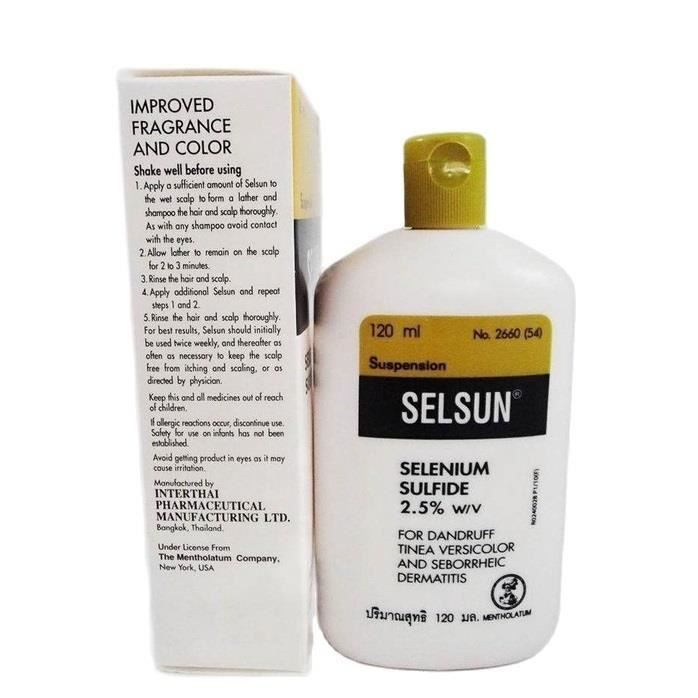 Shampooing antipelliculaire - Selsun sulfure 2,5% - 2 x 120 ml - Anti-pellicules - Anti-chute cheveux