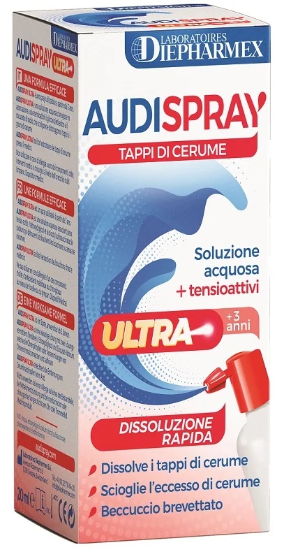 AudiSpray Ultra solução aquosa para remoção de cera de ouvido 20 ml
