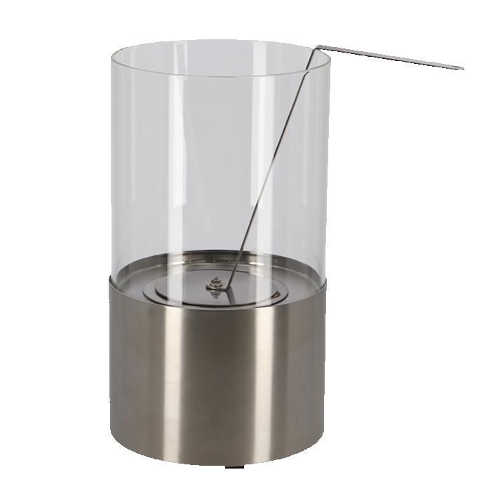 Feuerstelle – FANCY FLAMES – Bioethanol-Tischkamin – Silber – Durchmesser 16,4 cm – Höhe 29 cm