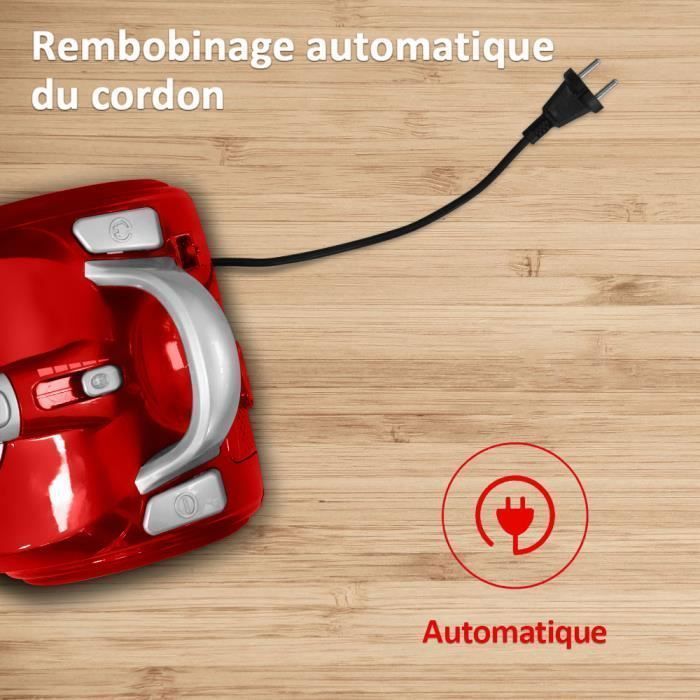 Aspirateur sans sac, Aspirateur traineau Compact, Silencieux, Performant avec filtre hygiénique lavable, Forte aspiration - Rouge