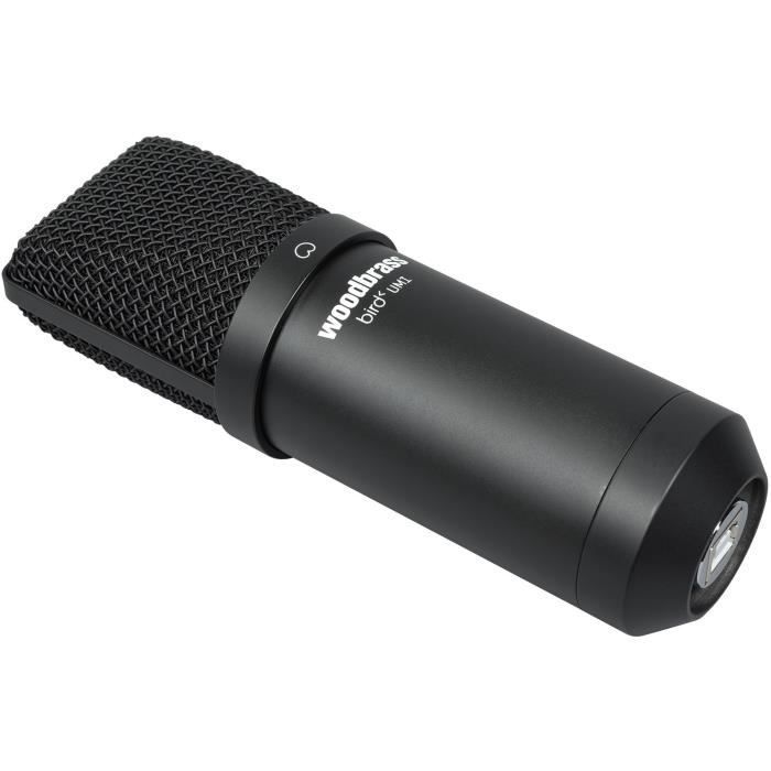 Microfone USB - WOODBRASS - UM1 - Cardioide - Preto - Gravação em Estúdio Doméstico
