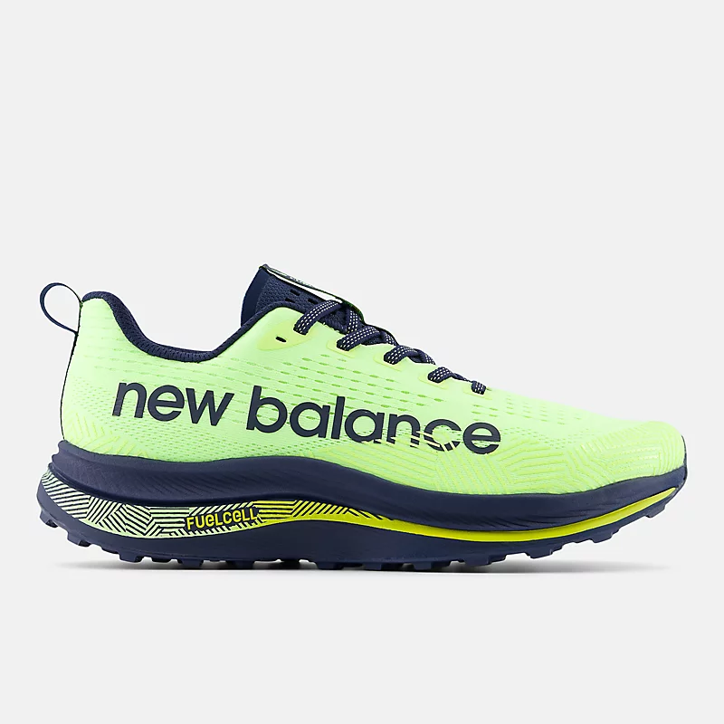 Chaussures de trail FuelCell SuperComp pour homme, coloris vert citron délavé, marine et arbre à thé