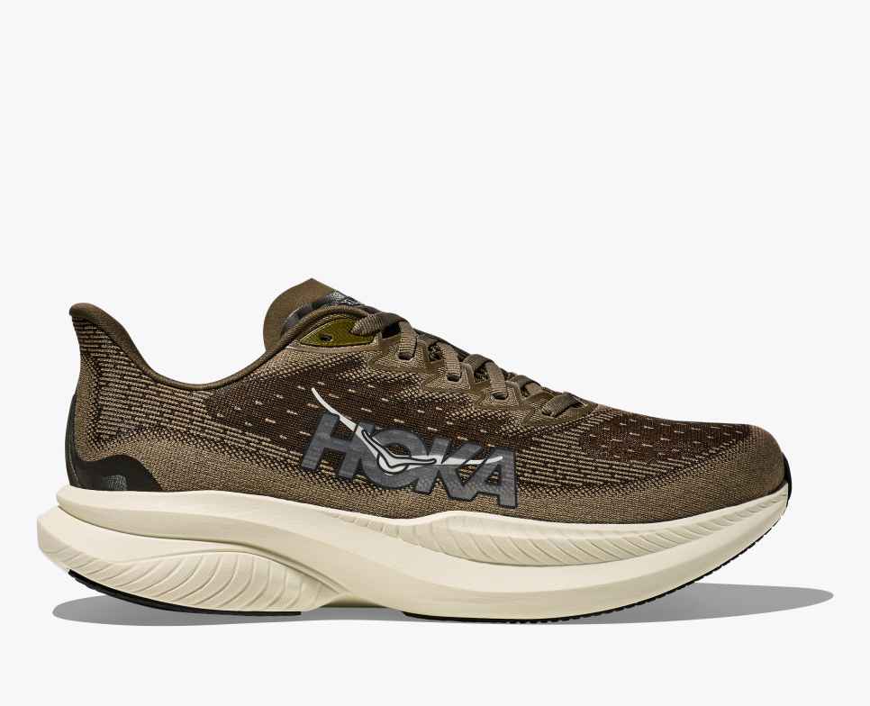 HOKA Mach 6 Antiek Olijf-/Truffelzout