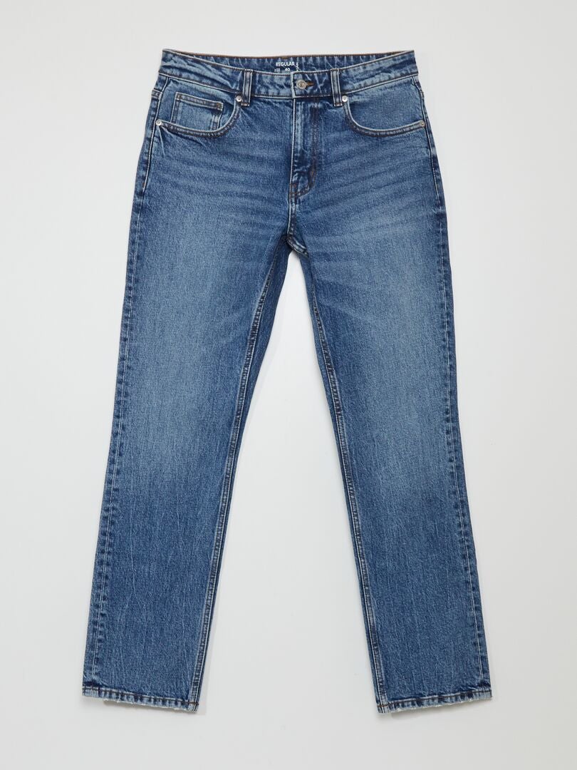 Pantalones vaqueros de pierna recta con 5 bolsillos - AZUL