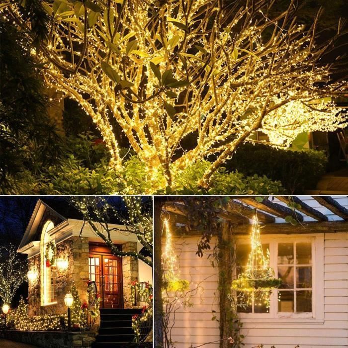Tikawi x2 Solar en waterdichte buitenverlichting [Tuin, terras, huis, kerst, bruiloft decoratie] [10m] [100 LED's]