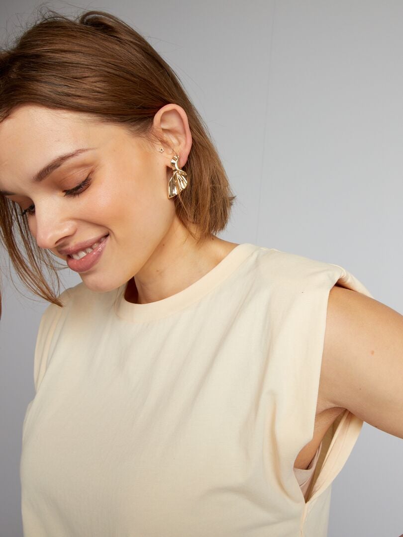 Camiseta con hombreras - BLANCA