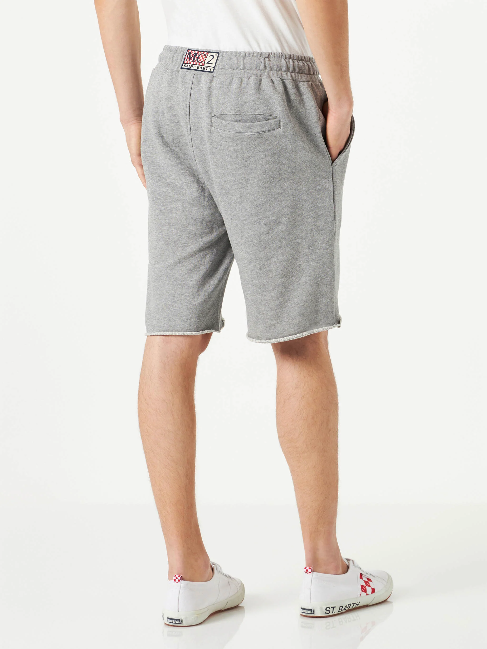 Bermudashorts voor heren van grijs katoen