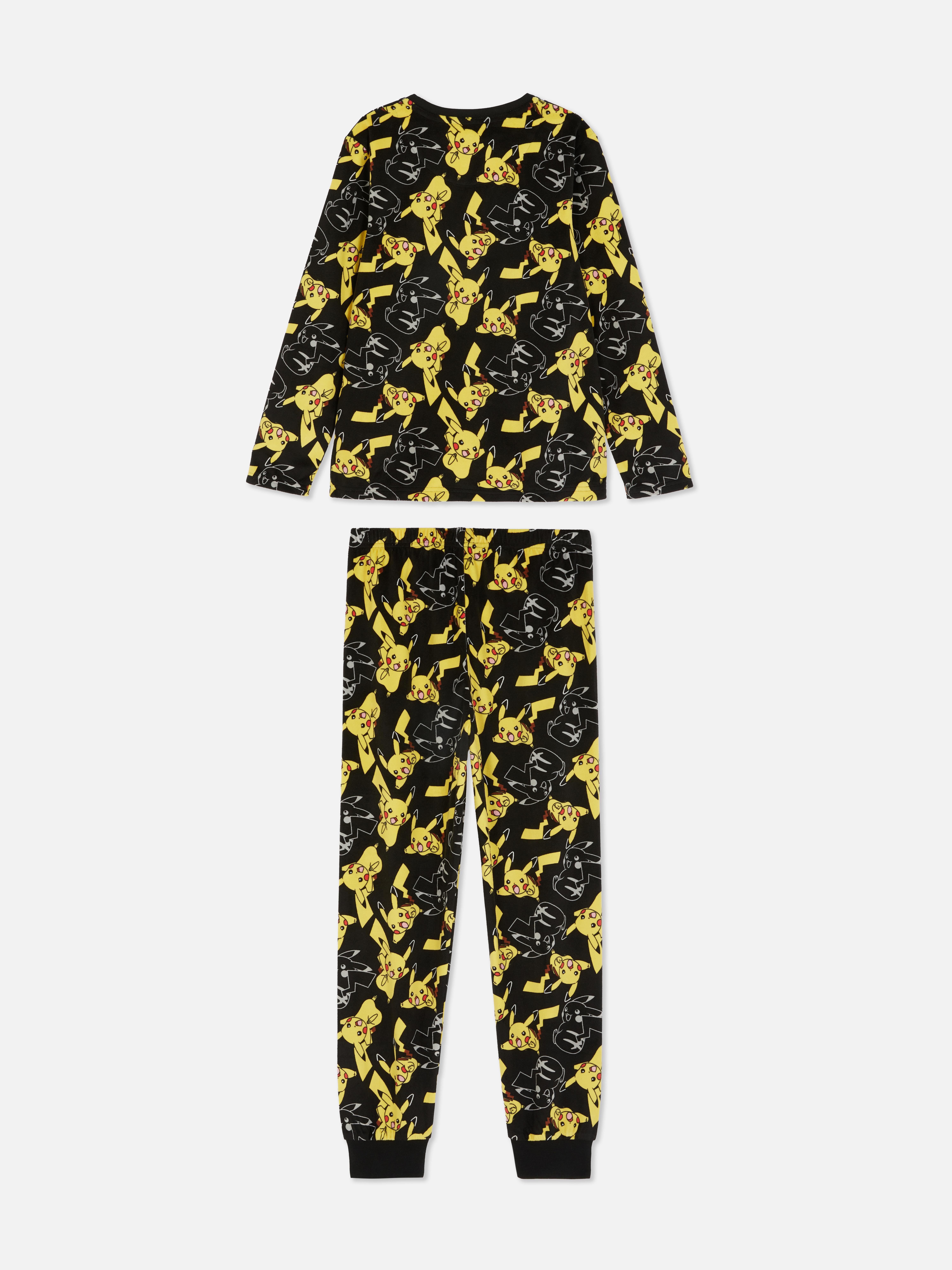 Pijama cu mânecă lungă Pokémon Pikachu Set de pijama Pokémon Pikachu cu un top cu mânecă lungă și pantaloni de pijama asortați