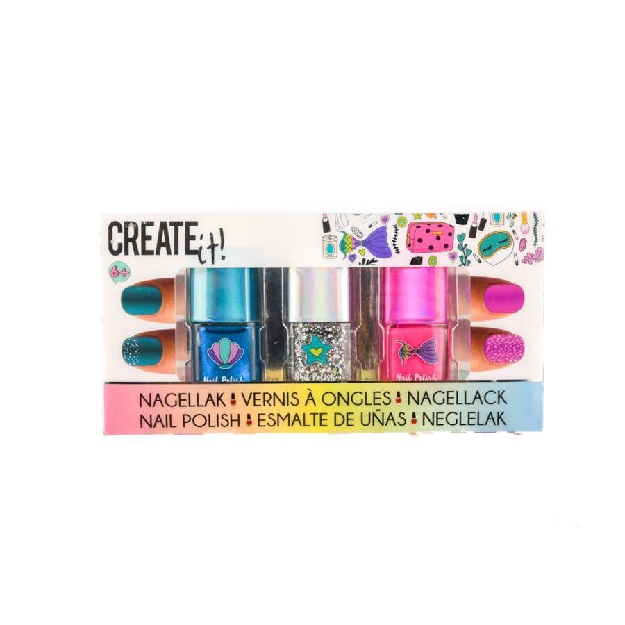 Create It! Otroška nega nohtov z bleščicami v obliki morske deklice - 1 kos