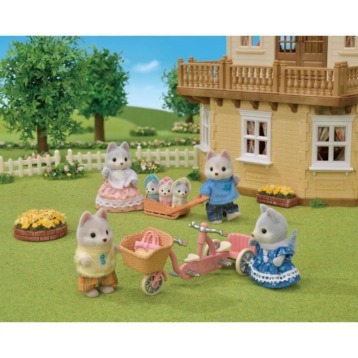 Miniaturas - Famílias Sylvanian - 5637 - Os Irmãos e Irmãs Husky e sua Tandem
