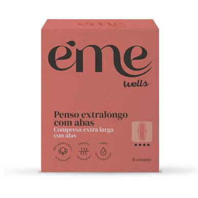 Éme Wells ekstra dugi higijenski ulošci s krilcima Éme ekstra dugi higijenski ulošci od organskog pamuka 8 komada 8 komada