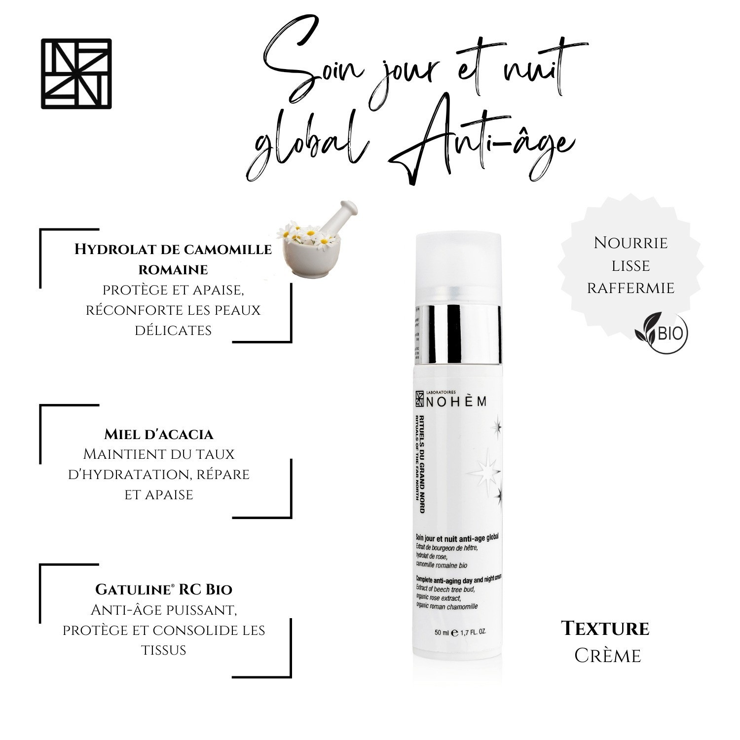 Nohèm Soin jour et nuit global visage et cou