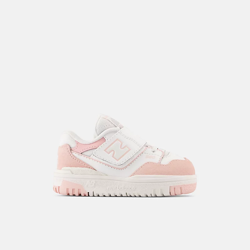 Calça infantil 550 Lace Bungee com alça superior – Branca com detalhes em rosa claro