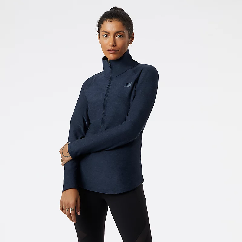 Damen-Sporthose mit halbem Reißverschluss und Spacedye-Muster – Eclipse Heather