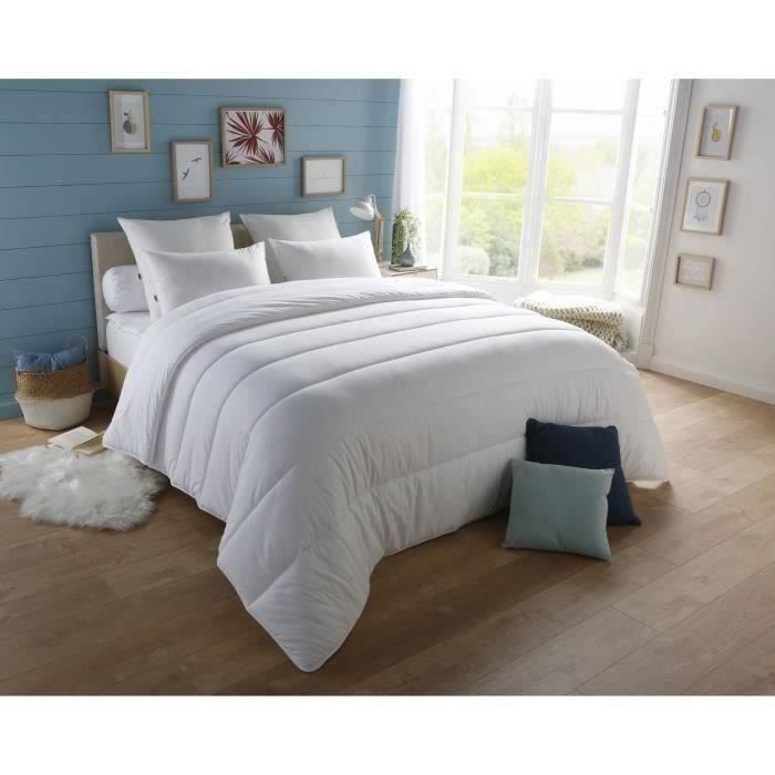 Juego de edredón DODO Warm Anti-Dust Ate 140x200 cm + 1 almohada 60x60 cm - Splendor - Relleno 100% Volupt'air 350gr/m² - Blanco