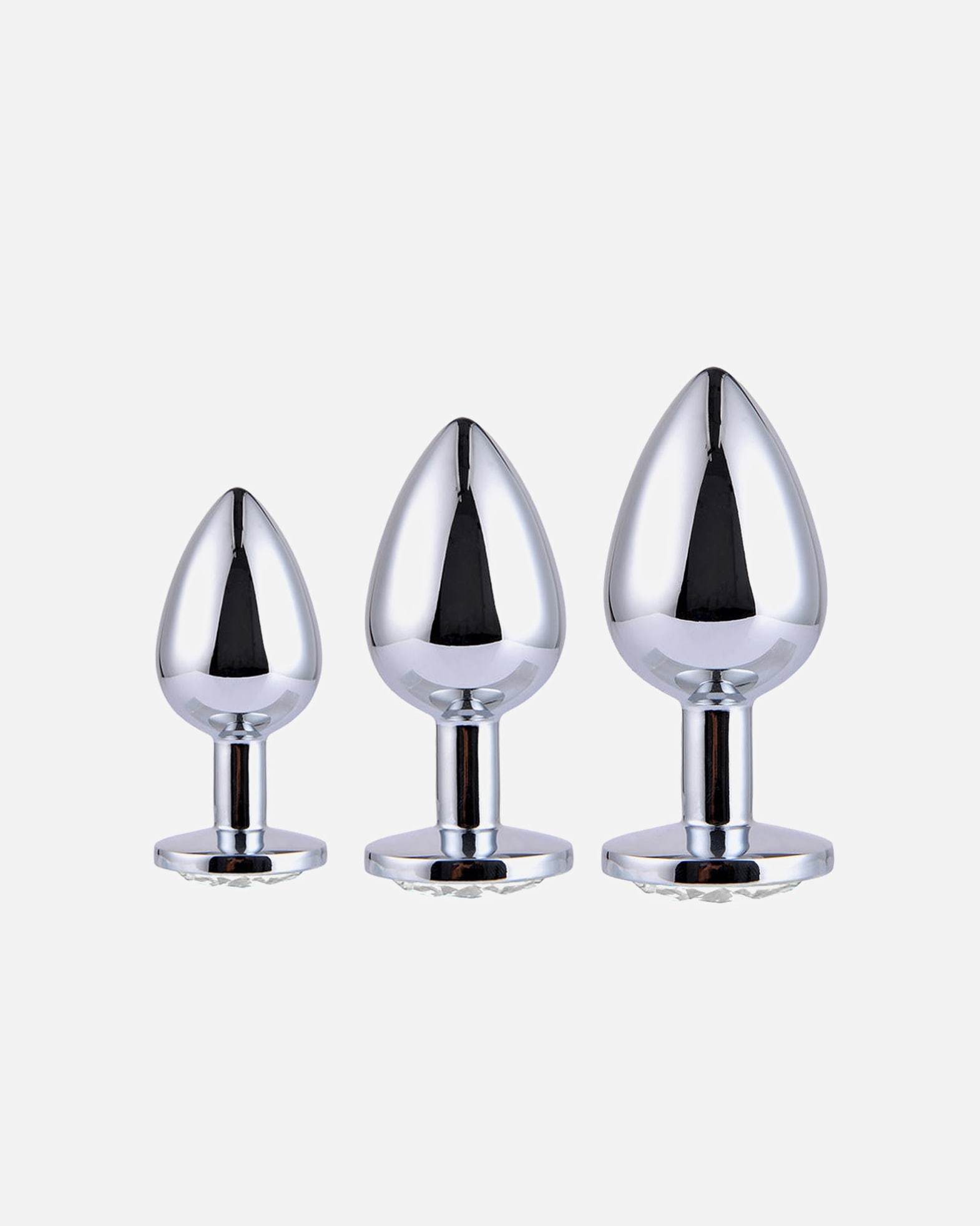 Intima Loveball Sparkling Butt Plug Set - Silver
