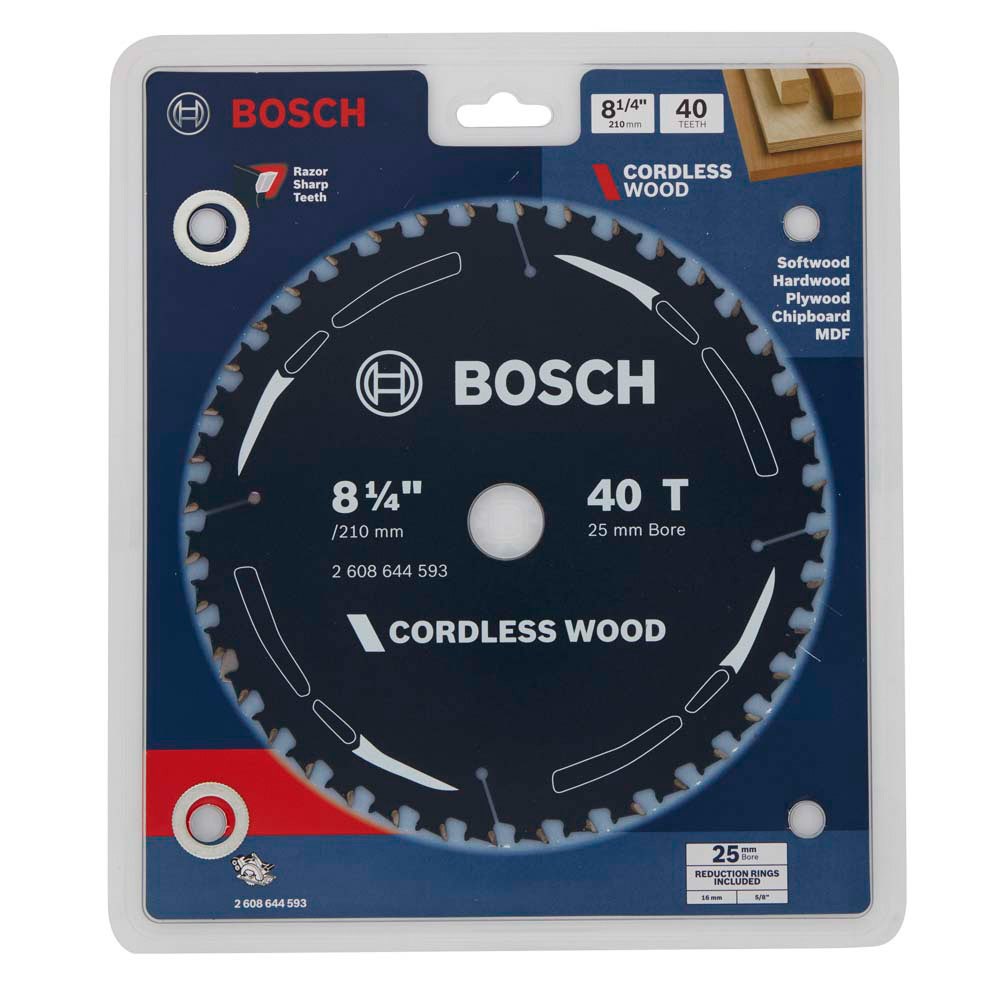 Disco de corte para madeira Bosch de 210 mm com 40 dentes TCT – Serra de madeira sem fio