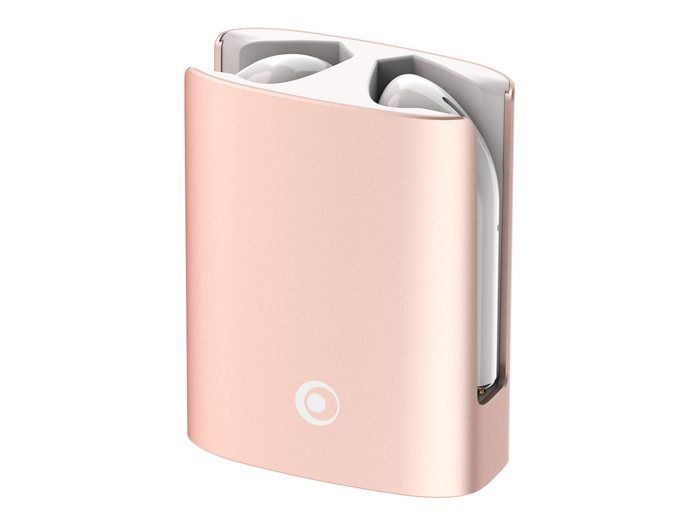 True Wireless Earphones - BIG BEN CONNECTED - Metal Buds - Bluetooth - 12H Battery Life - White/Pink