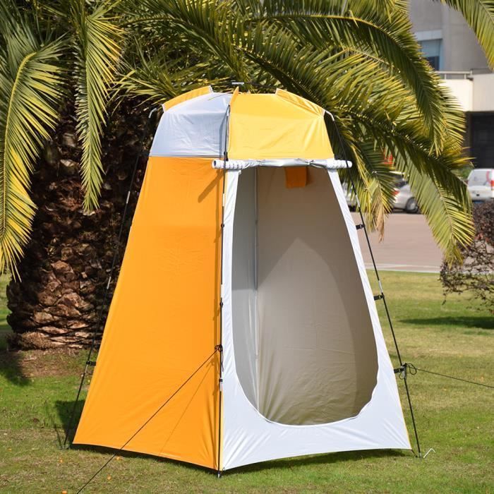Equipo de camping, tienda de baño para acampar al aire libre, caza, impermeable, refugio para inodoro, toldo resistente a los rayos UV - Naranja [B527]