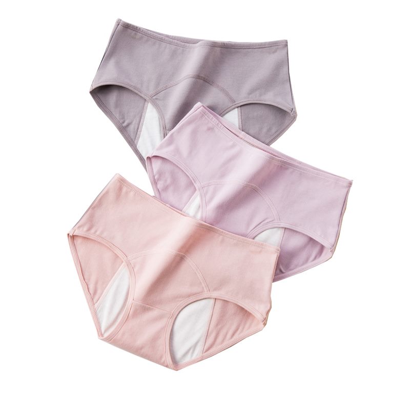 3 pezzi/Slip mestruali a prova di perdite, mutande fisiologiche larghe, biancheria intima femminile, slip impermeabili in cotone per il ciclo mestruale.