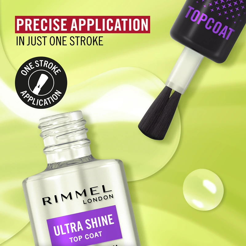 Vrchní lak Rimmel Ultra Shine poskytuje vynikající ochranu a intenzivní lesk