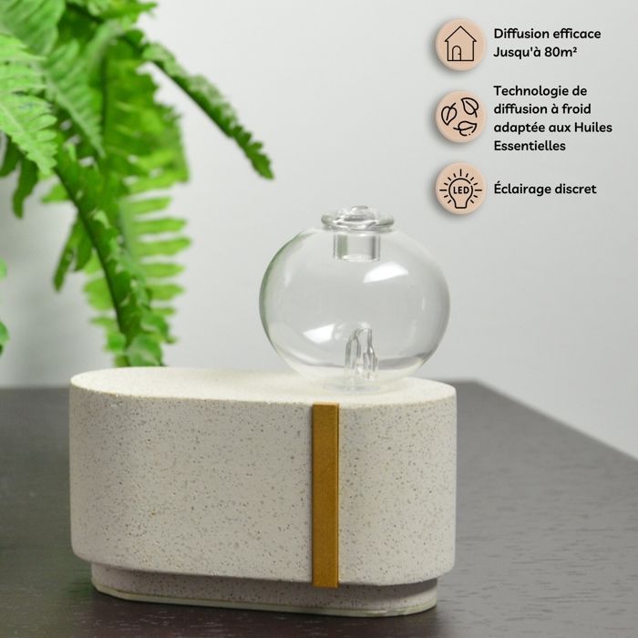 Zen'Arôme Diffuseur d'Huile Essentielle par Nébulisation Cimio - Diffuse à Froid - Idéal pour l'Aromathérapie - Puissance Ajustable