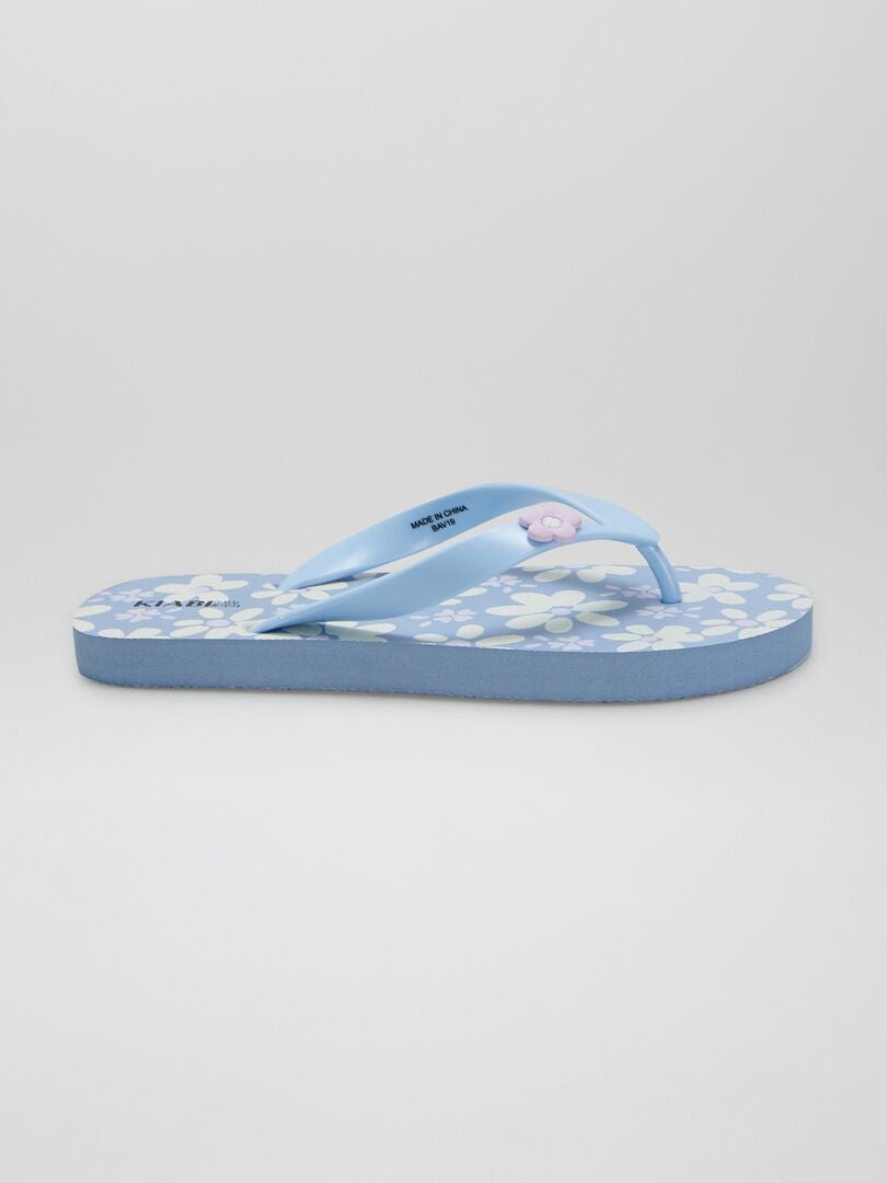 'Bloem'-slippers - BLAUW