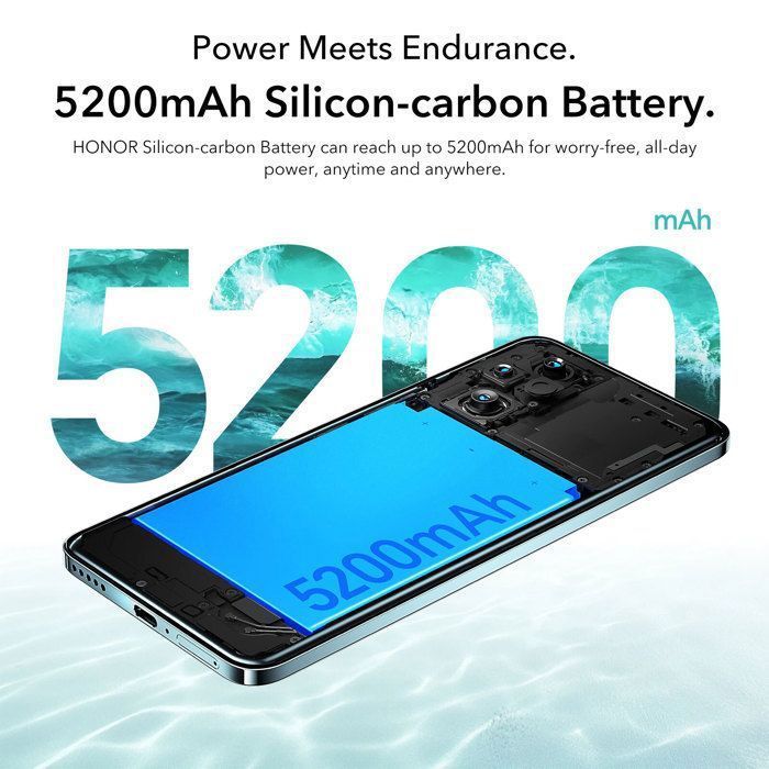 Smartphone HONOR 200 5G, 12 GB, 256 GB, negro, pantalla AMOLED de 6,7”, batería de 5200 mAh, carga rápida de 100 W.