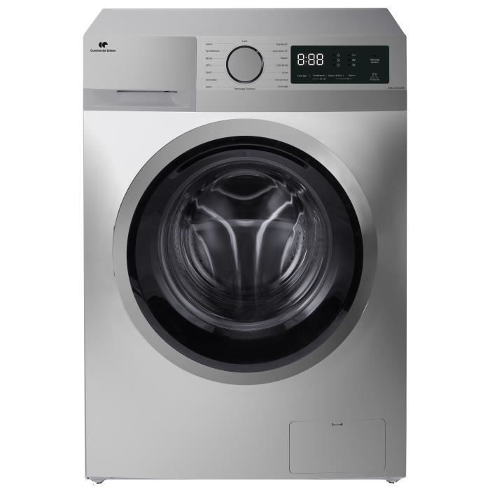 Lavatrice a carica frontale CONTINENTAL EDISON CELL1214ISS - 12 kg - Larghezza 60 cm - Classe energetica A - 1400 giri/min - Motore a induzione - Argento