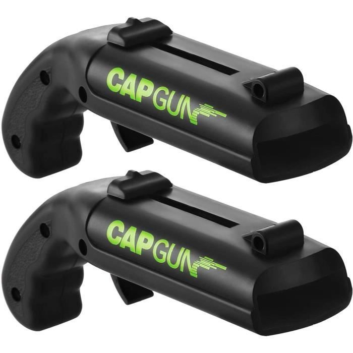 Abrebotellas - Pistola para tapones - Paquete de 2 - Negro - 13 x 5 x 4 cm - 50 g