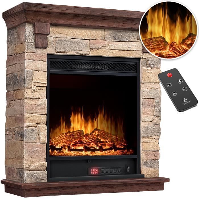 Lareira elétrica - KESSER® - Modelo de chão - Efeito de chama LED 3D - 1800W - Controle remoto incluído