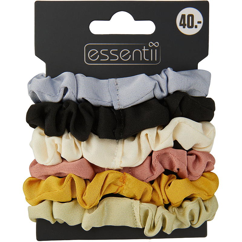 Essentii hårstrik 6-pk schrunchie