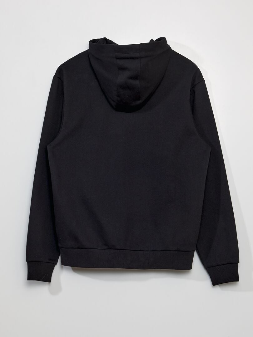 Katoenen piqué sweatshirt - zwart