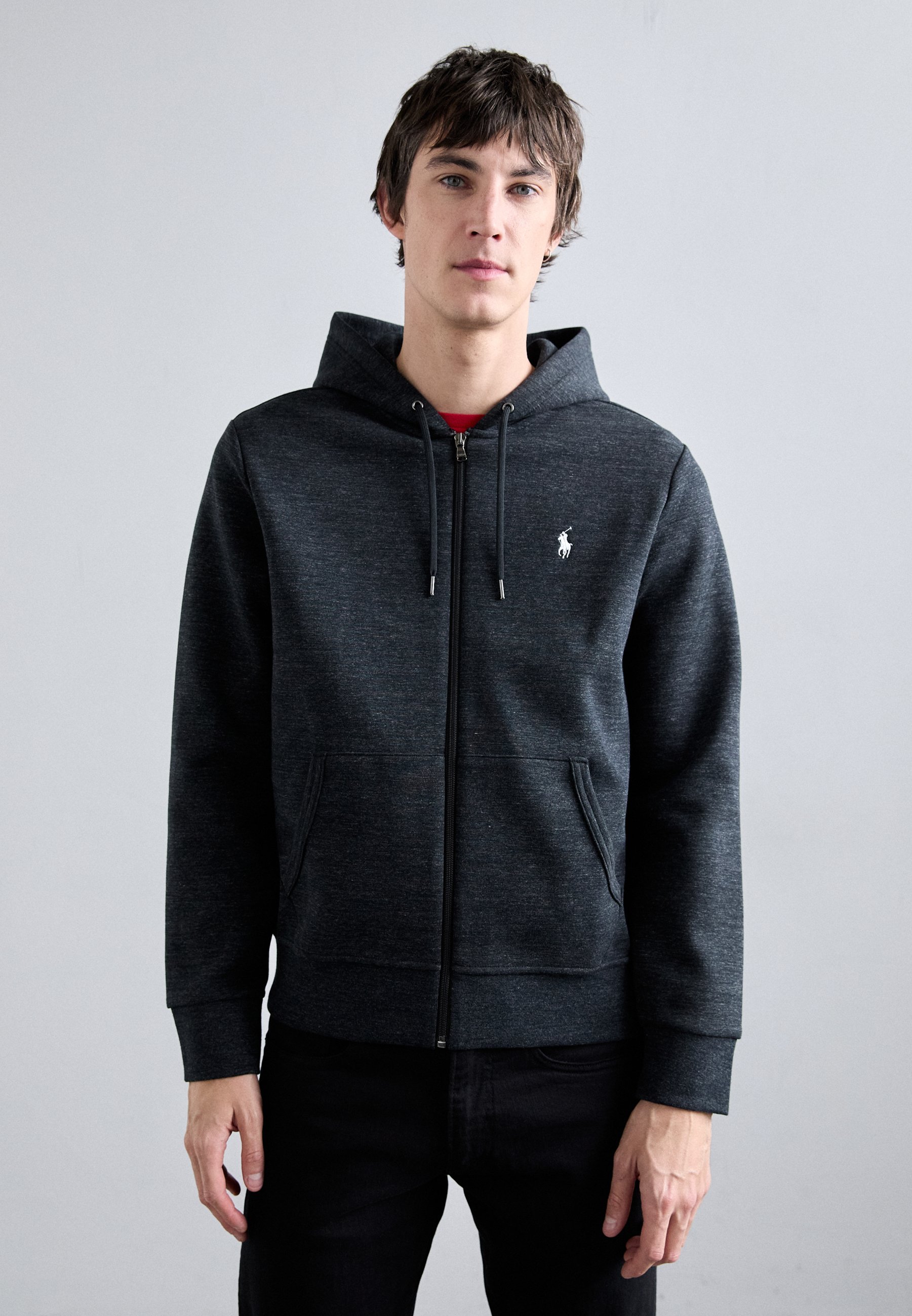 Polo Ralph Lauren hoodie met volledige ritssluiting - Sweatshirt met ritssluiting - zwart gemêleerd