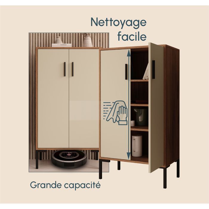 Aparador bajo - DISEÑO DE MUEBLES - Lander L17 - 2 puertas - Melamina - Multicolor