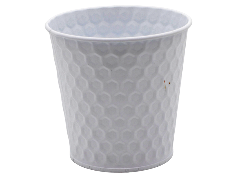 Osłonka na doniczkę metalowa 10 cm biała
