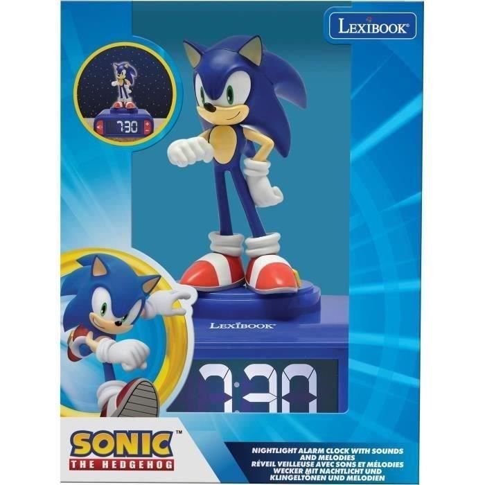 LEXIBOOK - Reloj despertador con luz nocturna sónica - Sonidos y melodías, pantalla LCD retroiluminada y brillante - Azul