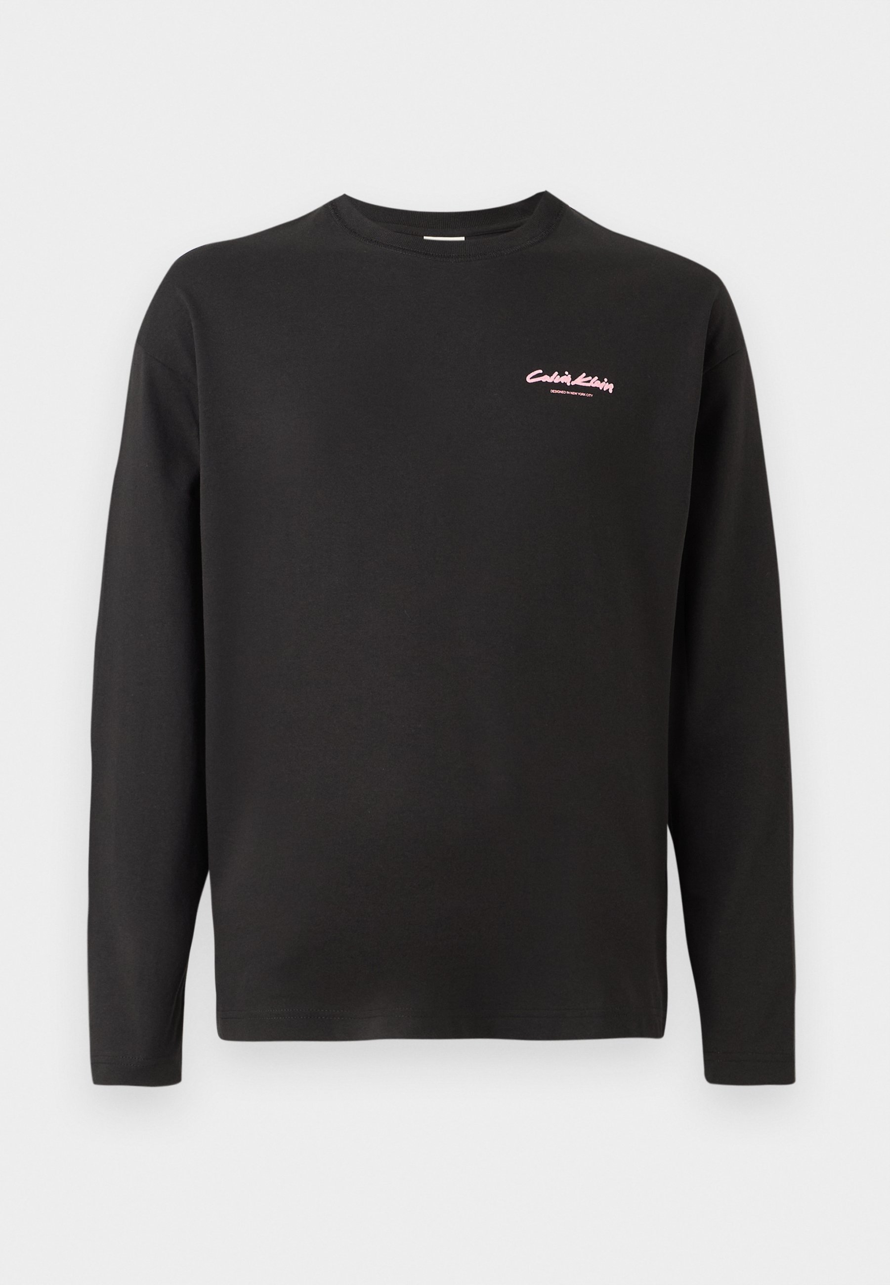 T-shirt oversize con stampa grafica Calvin Klein - Maglia a maniche lunghe - nera