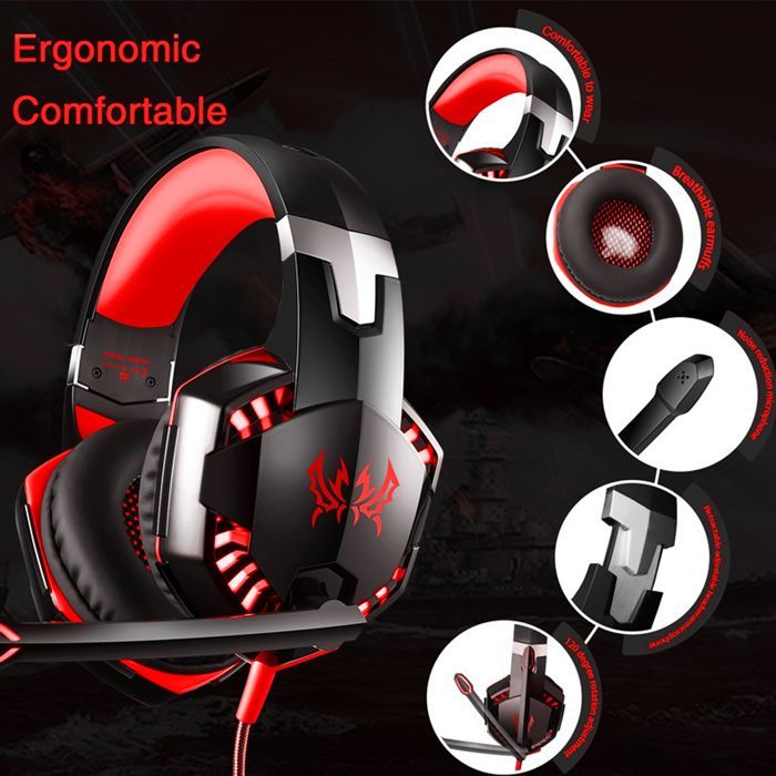 Casque Compatible PS5 - Son Stéréo - Néodyme de 40 mm - Micro rabattable,Pour PS5,PS4,Xbox,Nintendo,PC