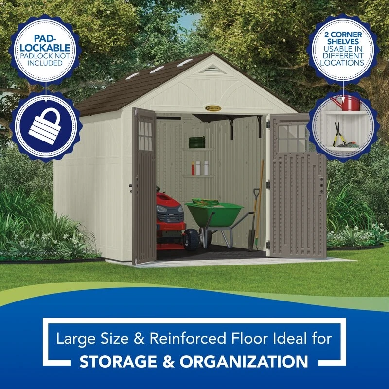 Plastový skladovací domek na bylinky o šířce 2,4 m a hloubce 3 m