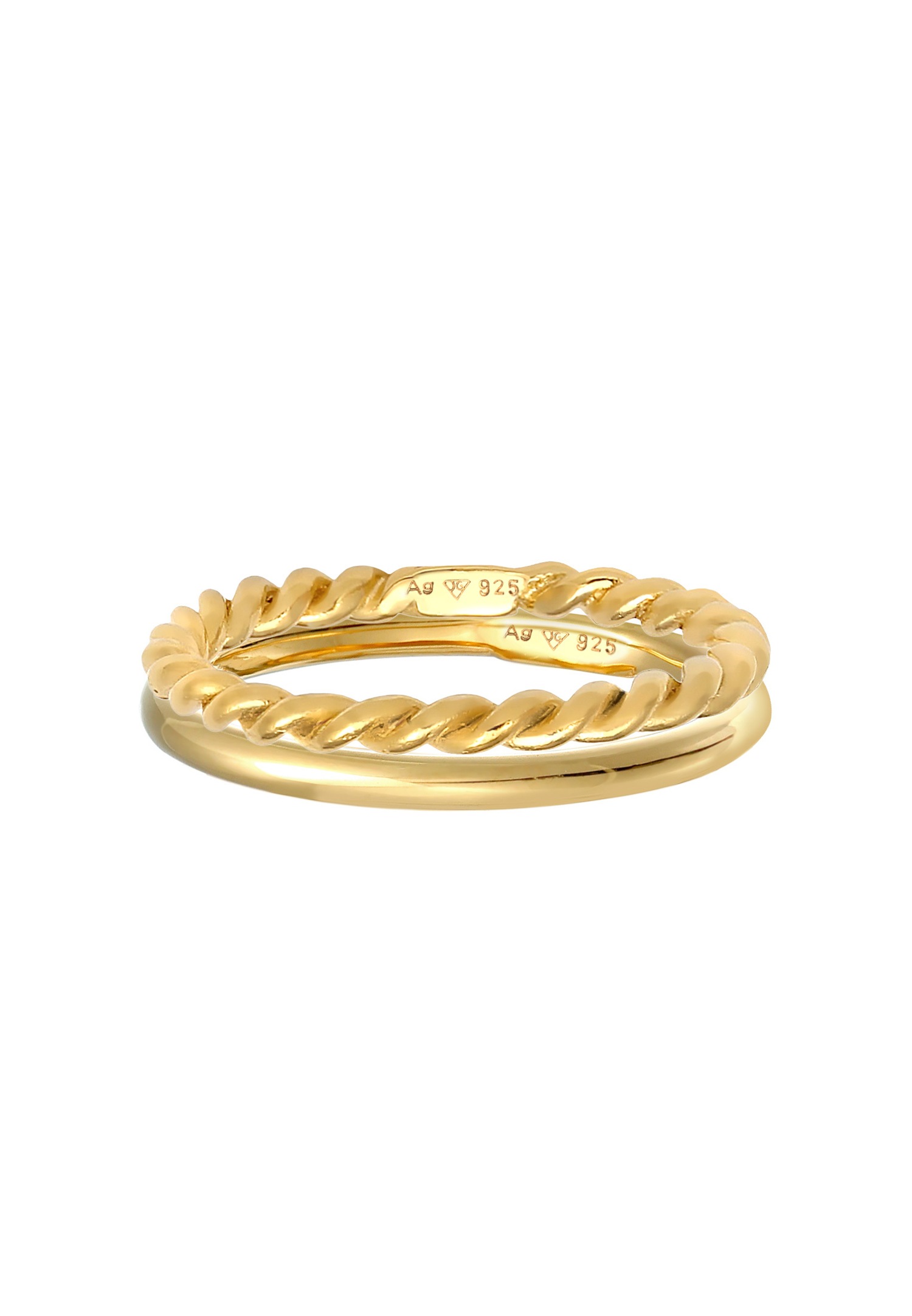 Elli Femmes Twisted Basic Set de 2 en argent sterling 925