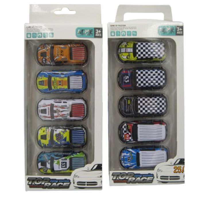 Miniature cars - EQUIP LOISIRS - 1/72 - 5 cars - Friction-powered - Multicolored