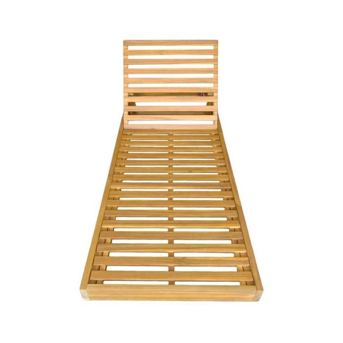 Lettino prendisole multiposizione DORINA in legno di acacia con ruote (set da 2)
